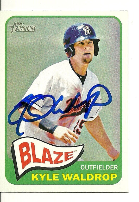 KYLE WALDROP BAKERSFIELD BLAZE SIGNED AUTO 2014 TOPPS HERITAGE CARD #182 W/COA