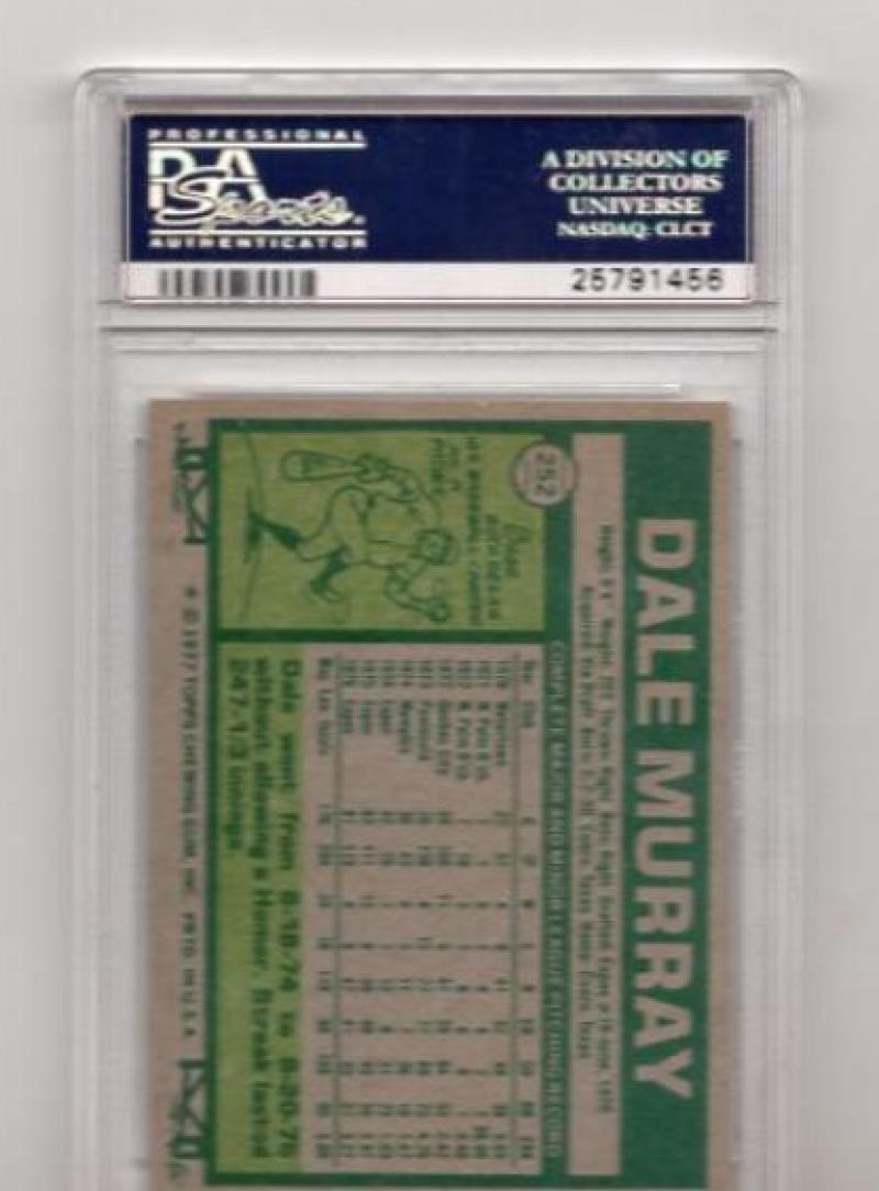 1977 TOPPS DALE MURRAY #252 PSA/DNA AUTHENTIC AUTO