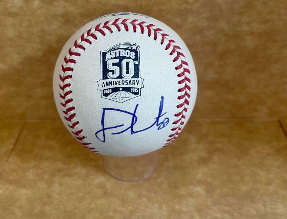 J.D.  MARTINEZ RED SOX SIGNED AUTO ASTROS 50TH ML BASEBALL BAS BC85040