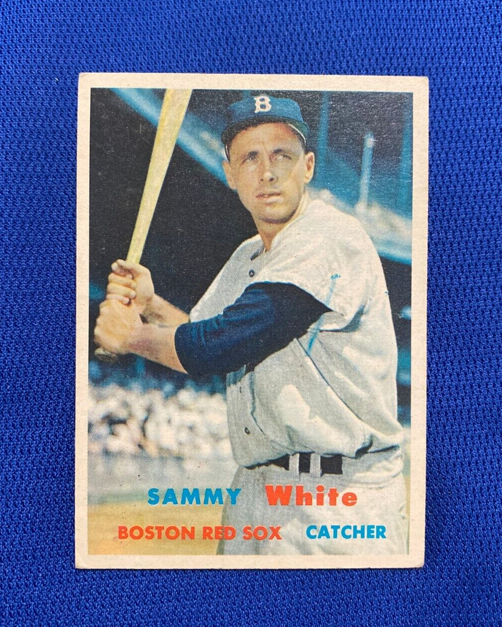 1957 TOPPS SAMMY WHITE BOSTON RED SOX #163 CARD VINTAGE SET-BREAK
