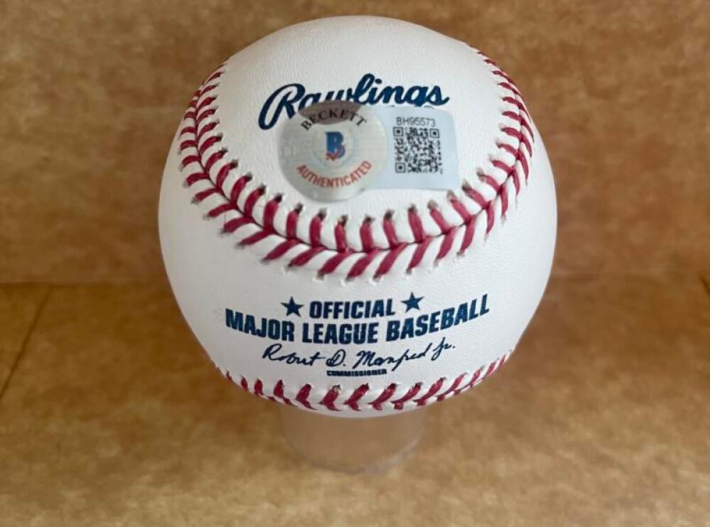 ORLANDO ARCIA BRAVES SIGNED AUTOGRAPHED M.L. BASEBALL BECKETT AUTH