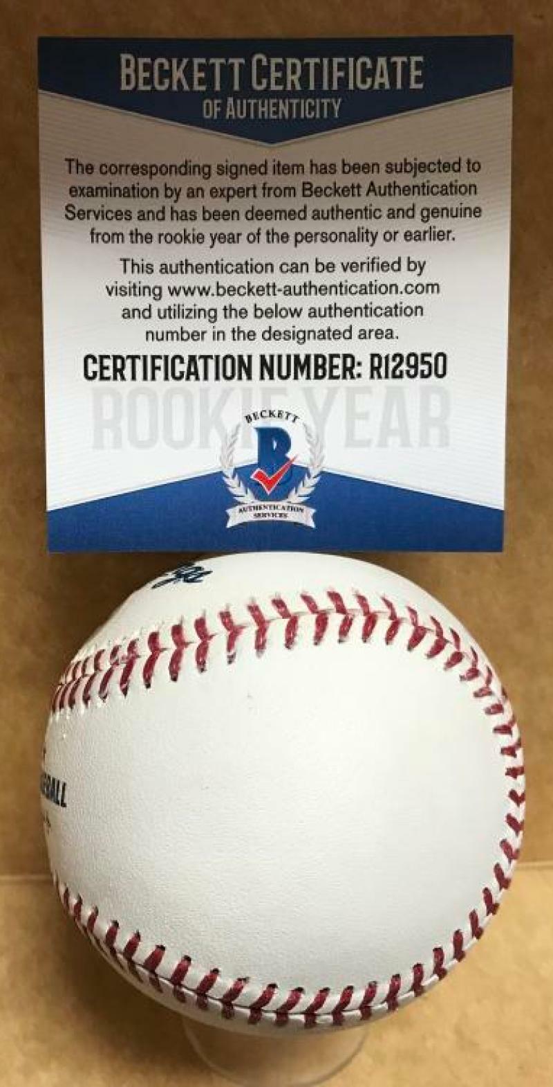 BROCK DEATHERAGE TIGERS/NC STATE ROOKIE YEAR SIGNED M.L. BASEBALL BECKETT R12950
