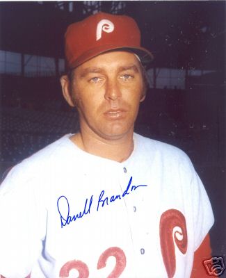 DARRELL BRANDON PHILADELPHIA PHILLIES SIGNED 8X10 PHOTO