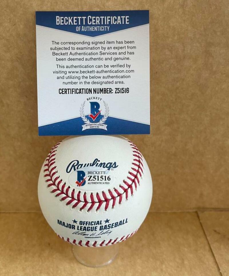 DREW STUBBS REDS/ORIOLES/BRAVES SIGNED AUTO M.L. BASEBALL BECKETT Z51515