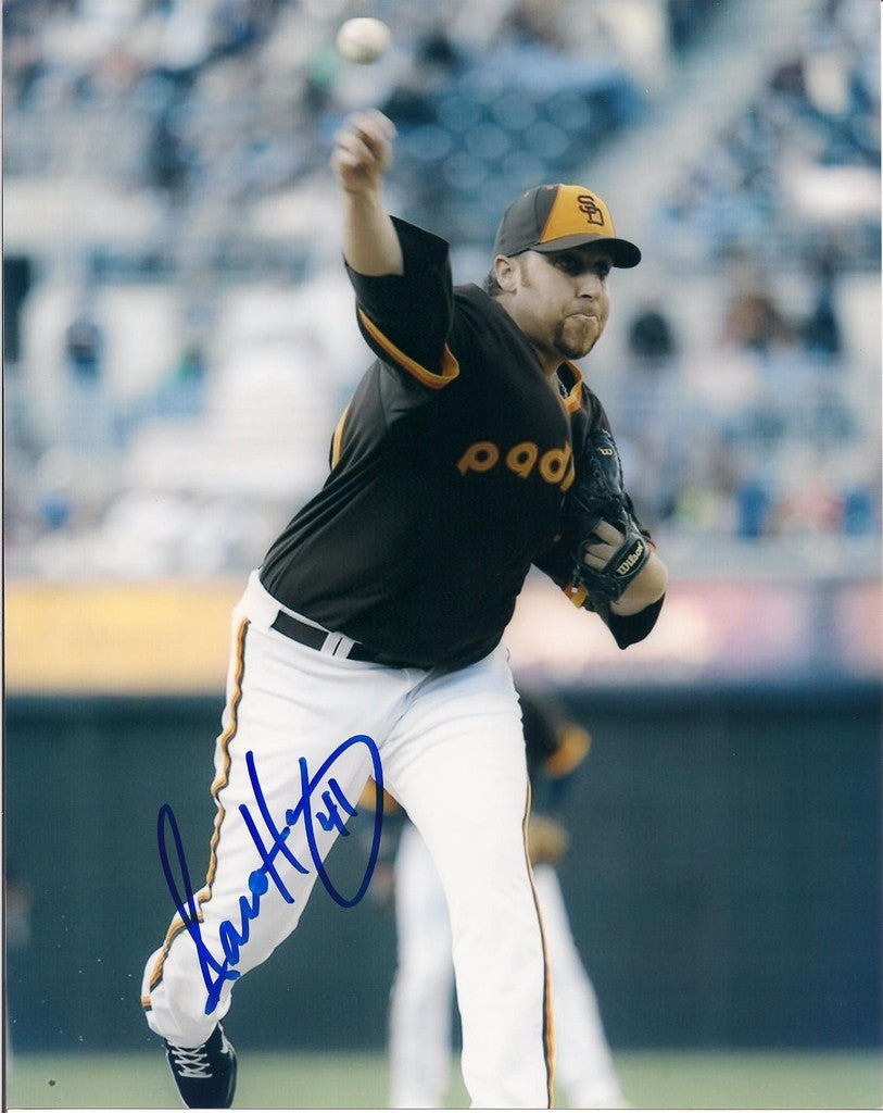 AARON HARANG SAN DIEGO PADRES SIGNED 8X10 PHOTO W/COA