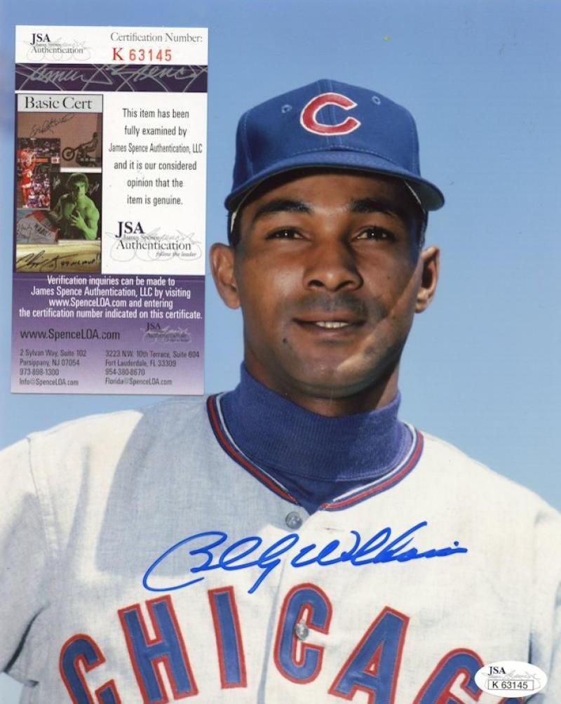 BILLY WILLIAMS CHICAGO CUBS SIGNED 8X10 PHOTO W/ JSA K63145