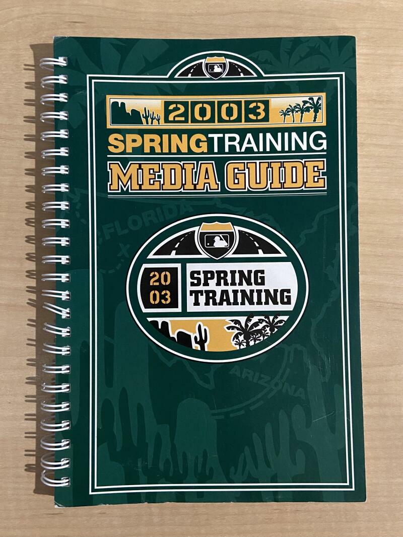 2003 SPRING TRAINING MEDIA GUIDE 160 PAGES 141 PAGES