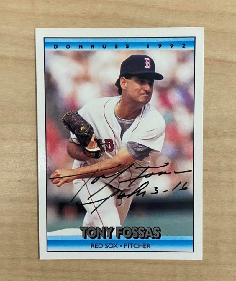 TONY FOSSAS BOSTON RED SOX SIGNED AUTOGRAPHED 1992 DONRUSS CARD #645 W/COA