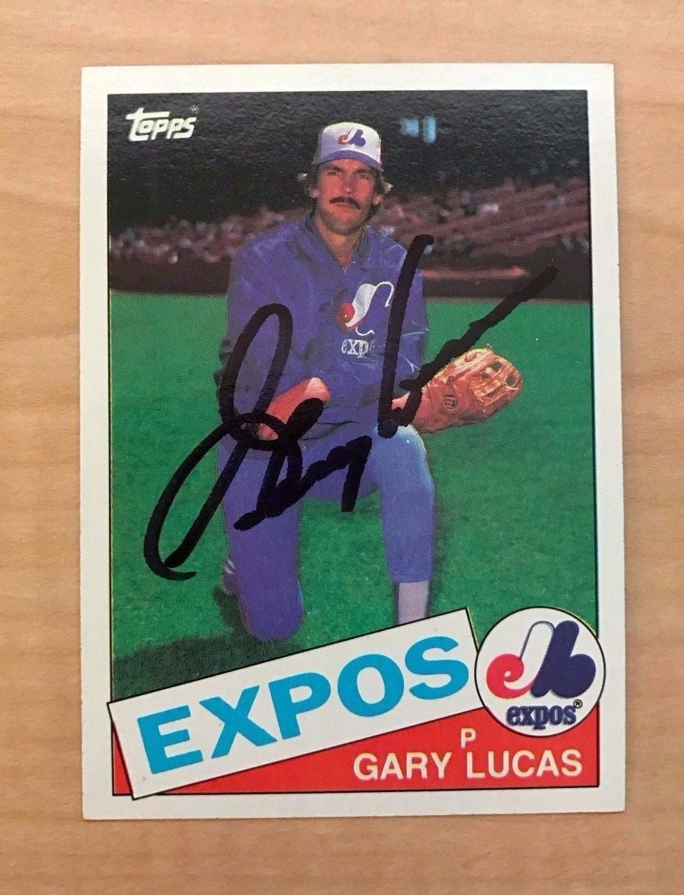 GARY LUCAS MONTREAL EXPOS SIGNED AUTOGRAPHED 1985 TOPPS CARD #297 W/COA