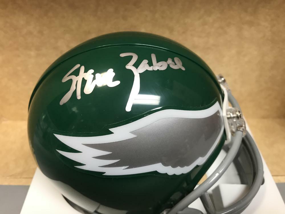 STEVE ZABEL PHILADELPHIA EAGLES SIGNED AUTOGRAPHED MINI HELMET W/ COA