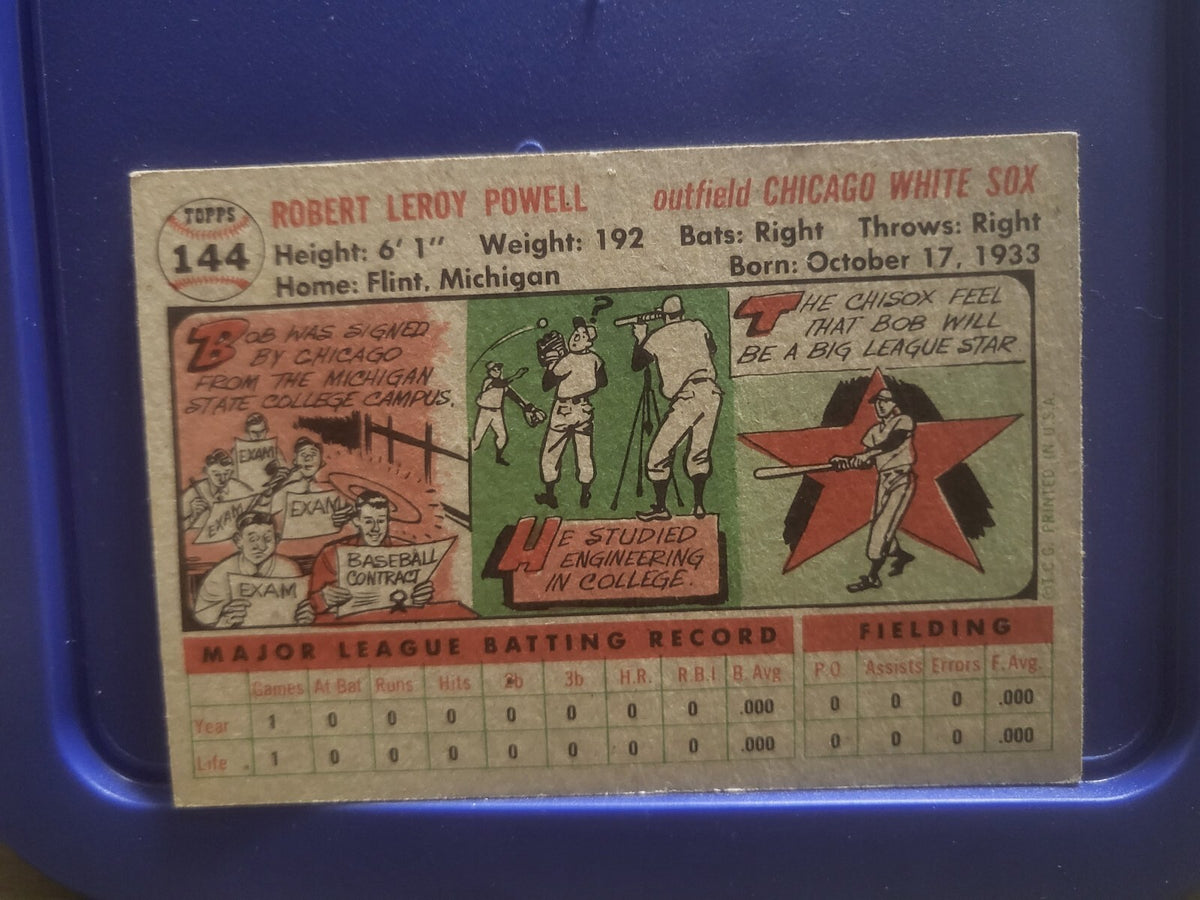 1956 TOPPS LEROY POWELL CHICAGO WHITE SOX #144 CARD VINTAGE