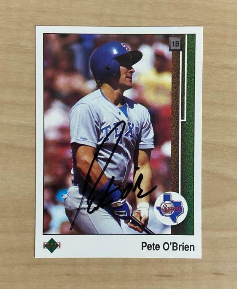 PETE OBRIEN TEXAS RANGERS  SIGNED AUTOGRAPHED 1989 UPPER DECK CARD #54 W/COA 