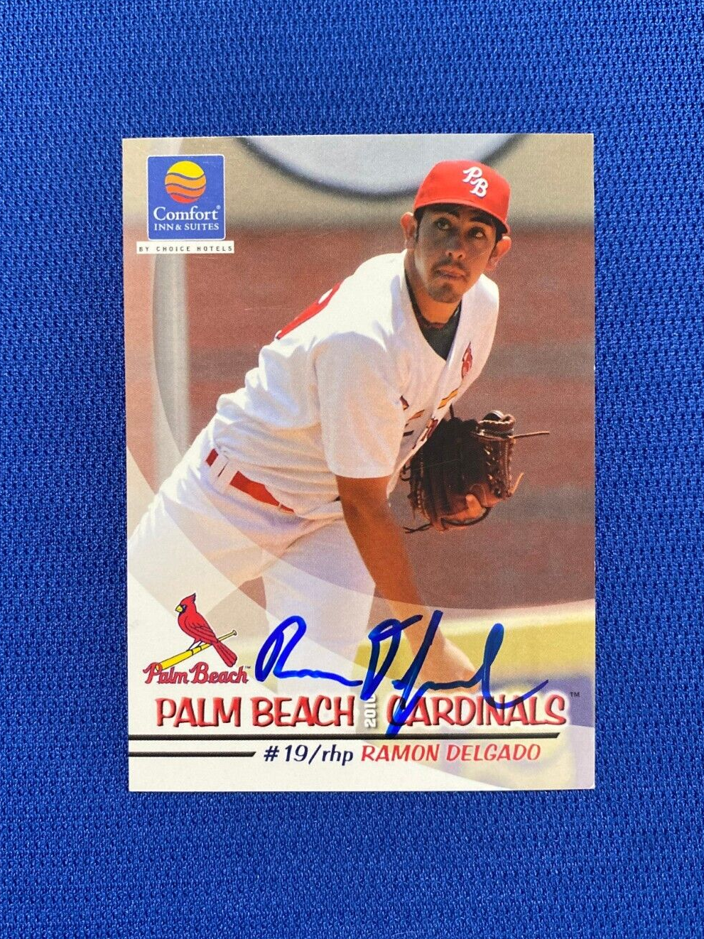 2010 GRANDSTAND RAMON DELGADO PALM BEACH CARDINALS SIGNED MINOR LEAGUE CARD COA