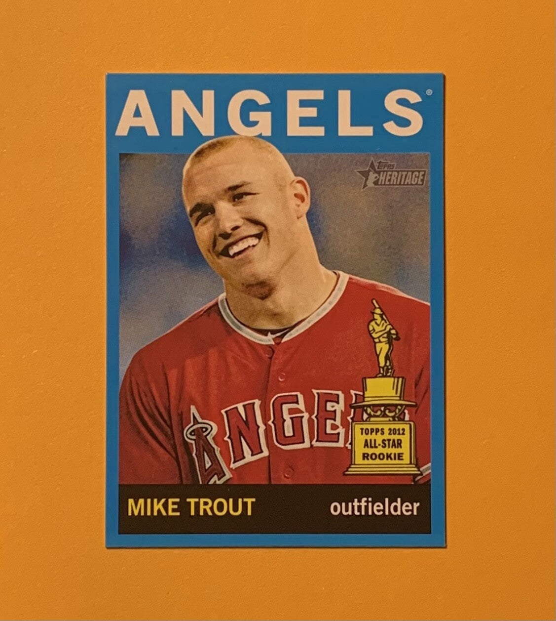 2013 TOPPS HERITAGE MIKE TROUT BLUE BORDER ROOKIE CUP #430 ANGELS 