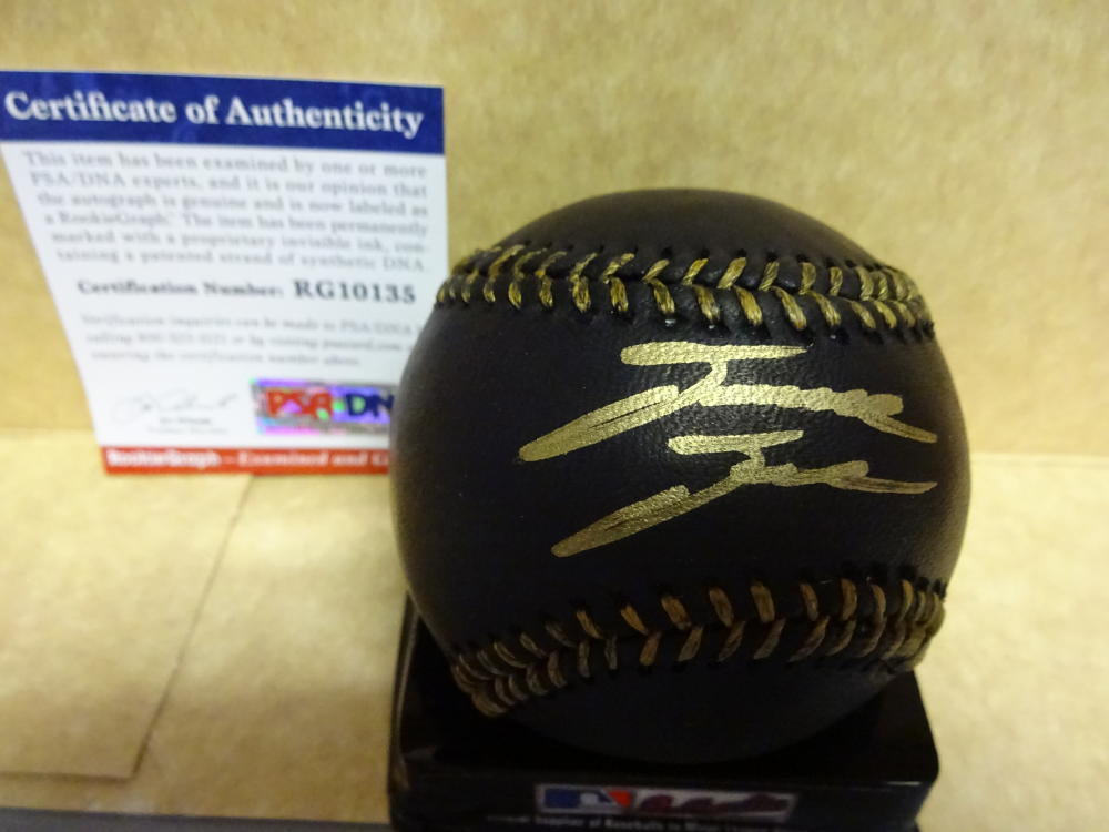 DAVID  DAHL  COLORADO  ROCKIES  BLACK   SIGNED  BASEBALL PSA RG10135