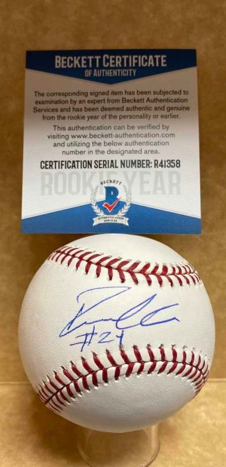 RONALDO HERNANDEZ TAMPA BAY RAYS ROOKIE YEAR SIGNED M.L. BASEBALL BECKETT R41358