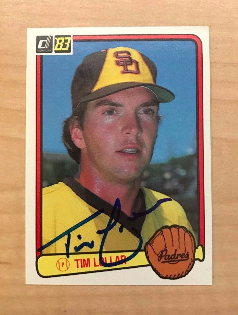 TIM LOLLAR SAN DIEGO PADRES SIGNED AUTOGRAPHED 1983 DONRUSS CARD #61 W/COA