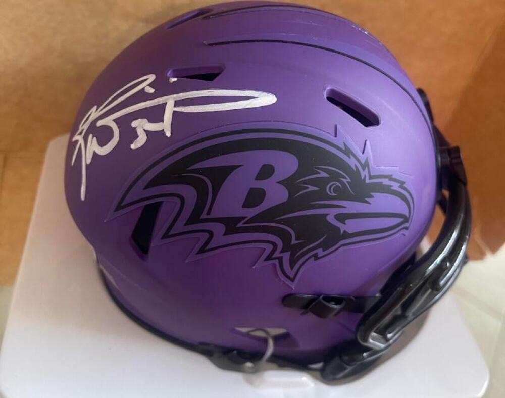 RICKY WILLIAMS BALTIMORE RAVENS SIGNED RAVE MINI HELMET BECKETT 