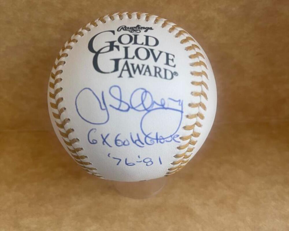 JIM SUNDBERG 6X GOLD GLOVE 76-81 SIGNED AUTO GOLD GLOVE BASEBALL W/COA