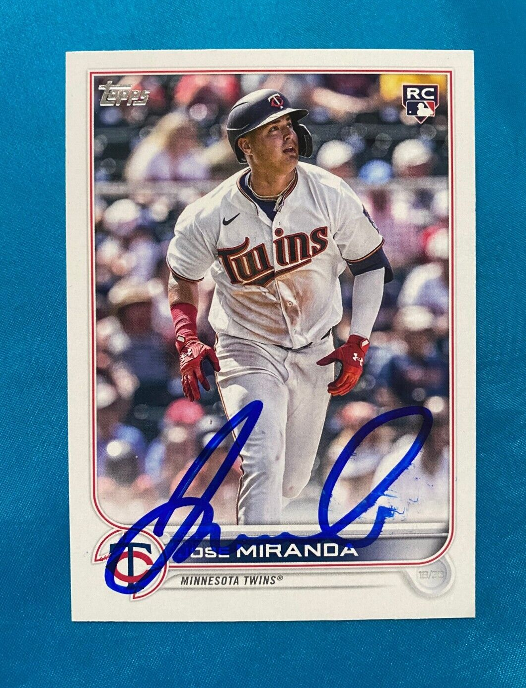 2022 TOPPS JOSE MIRANDA TWINS SIGNED AUTOGRAPHED RC ROOKIE CARD #US120 W/COA