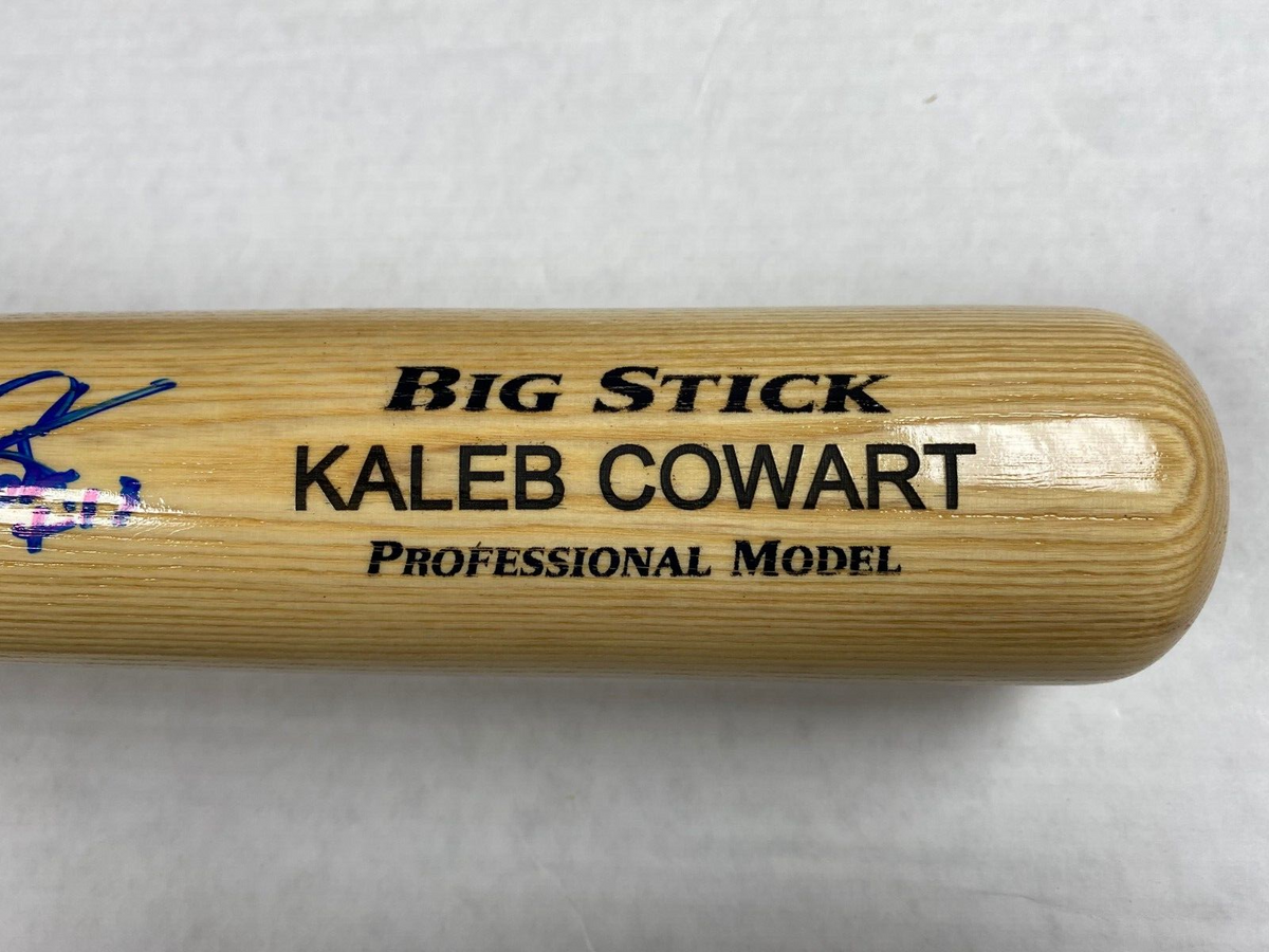 KALEB COWART ANGELS SIGNED AUTOGRAPHED AUTO BLONDE RAWLINGS ENGRAVED BAT W/COA *