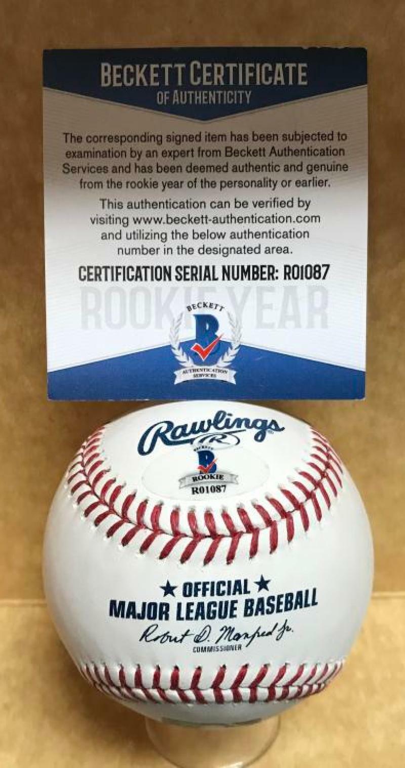 JORGE ALFARO MIAMI MARLINS ROOKIE YEAR SIGNED AUTO M.L. BASEBALL BECKETT R01087