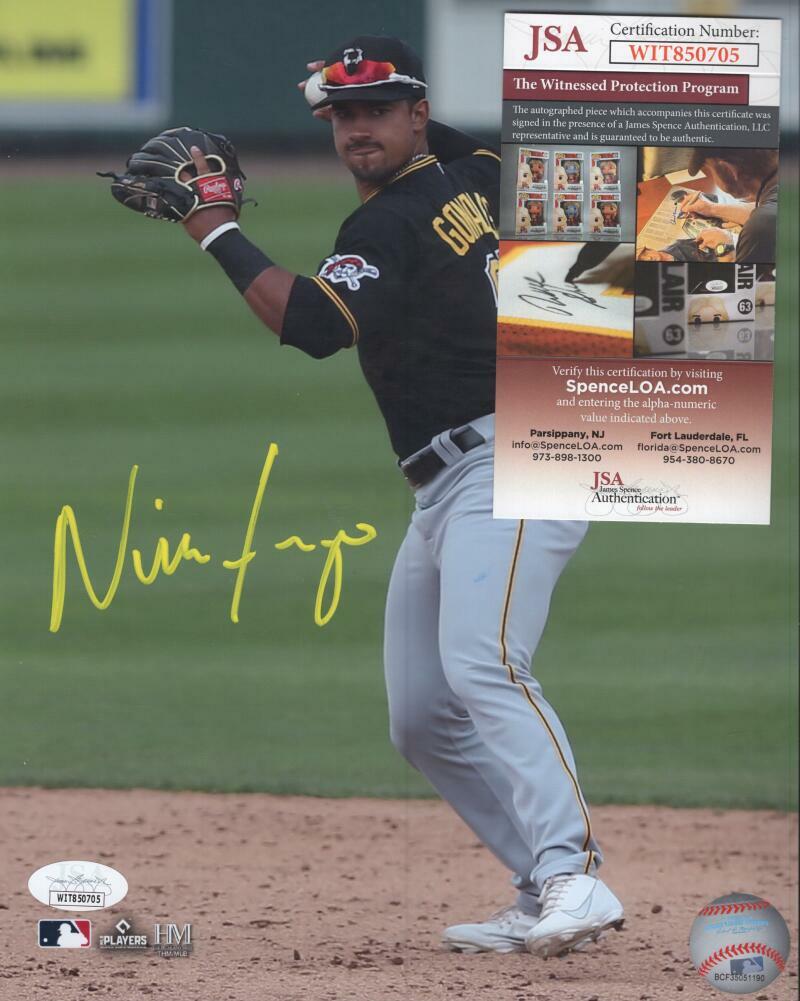 NICK GONZALES PITTSBURGH PIRATES SIGNED 8X10 PHOTO JSA WITNESS WIT850705