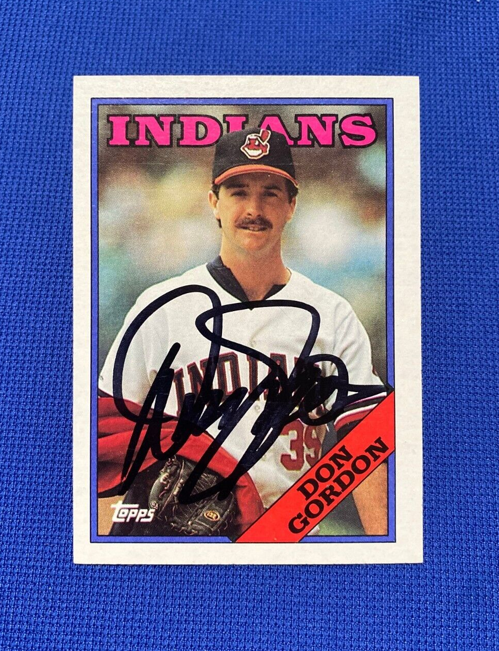 1988 TOPPS DON GORDON CLEVELAND INDIANS SIGNED AUTOGRAPHED CARD #144 W/COA