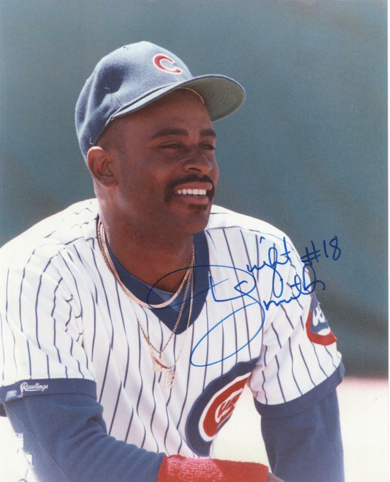 DWIGHT SMITH CHICAGO CUBS SIGNED AUTOGRAPHED 8X10 PHOTO W/COA