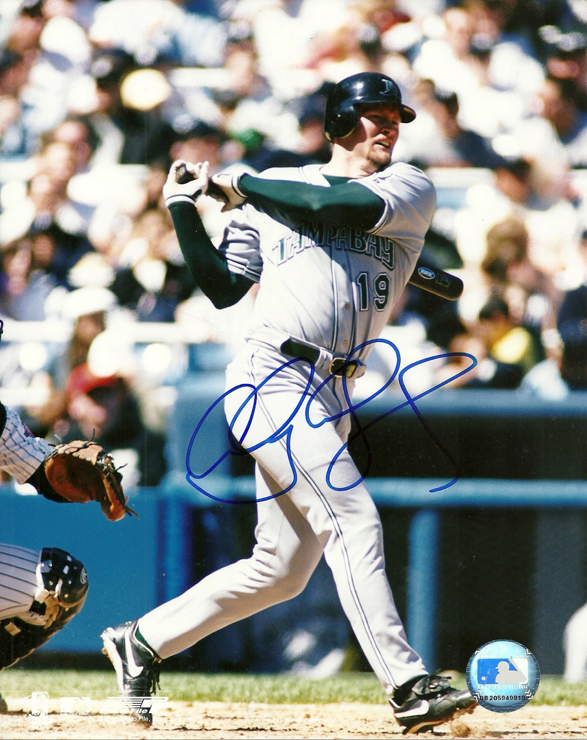 AUBREY HUFF TAMPA BAY RAYS SIGNED AUTO 8x10 PHOTO W/COA