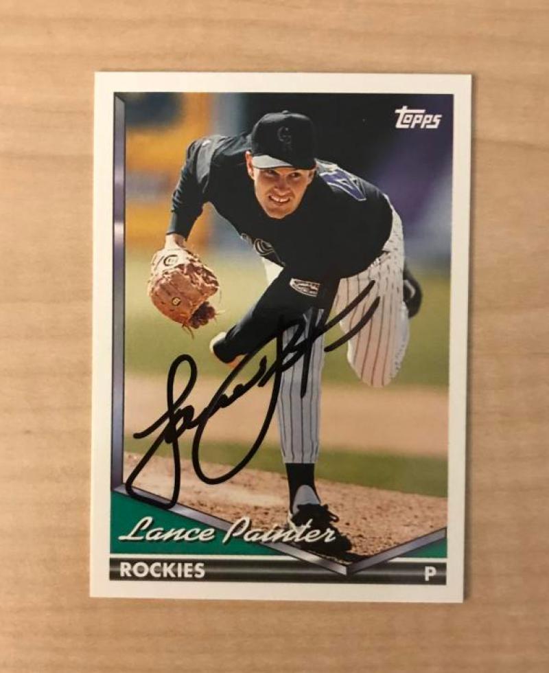 LANCE PAINTER COLORADO ROCKIES SIGNED AUTOGRAPHED 1994 TOPPS CARD #229 W/COA