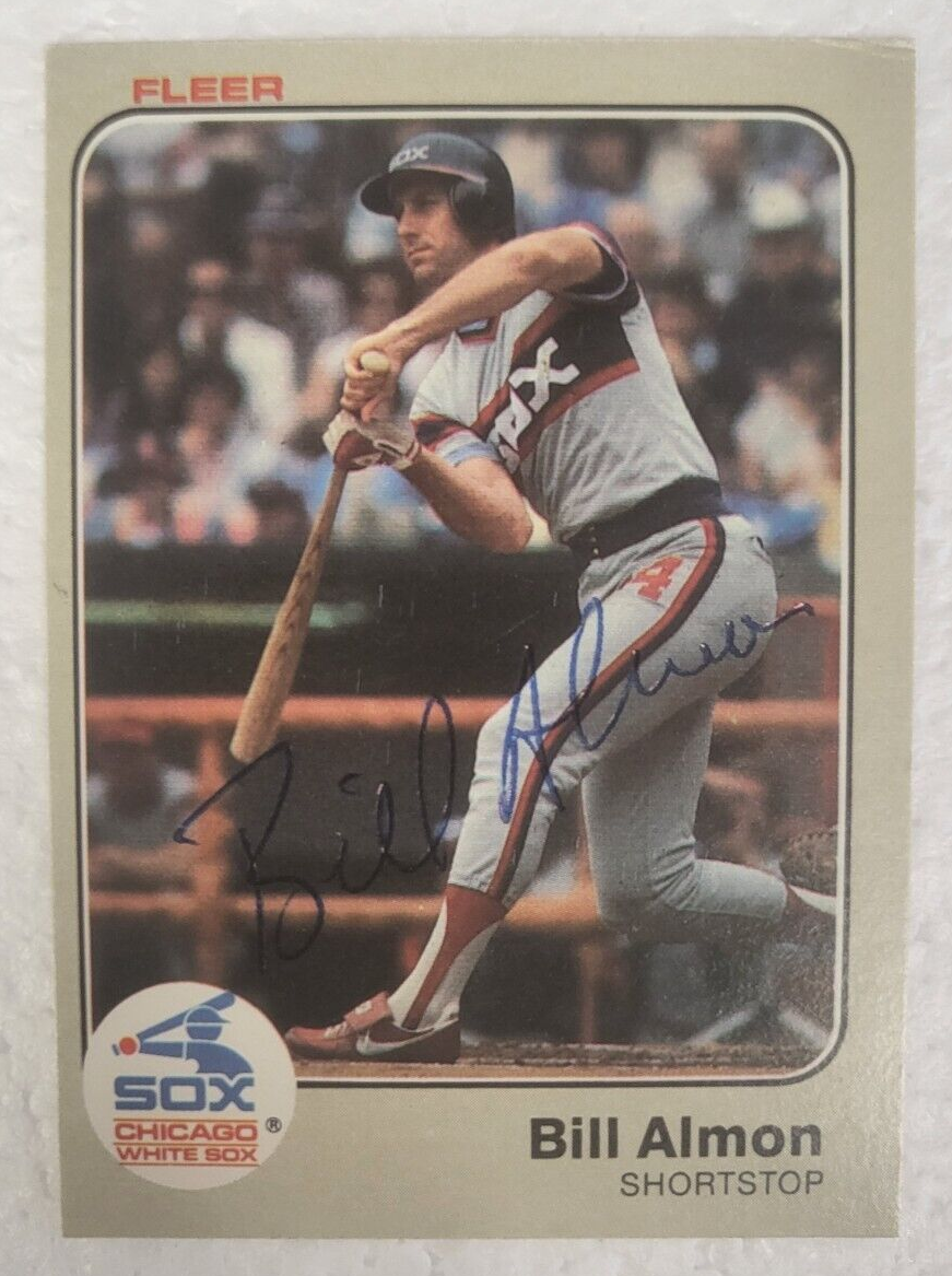 1983 FLEER BILL ALMON CHICAGO WHITE SOX SIGNED AUTO CARD #228 W/COA