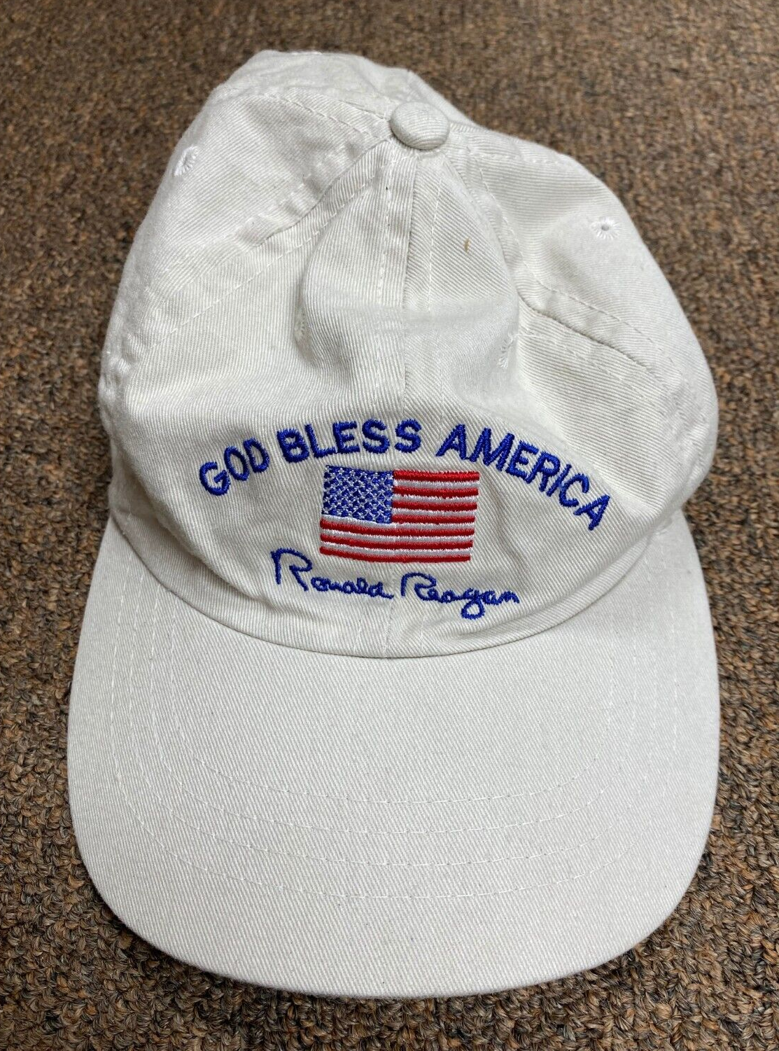 GOD BLESS AMERICA RONALD REAGAN COLLECTIBLE HAT ADULT SIZE RARE
