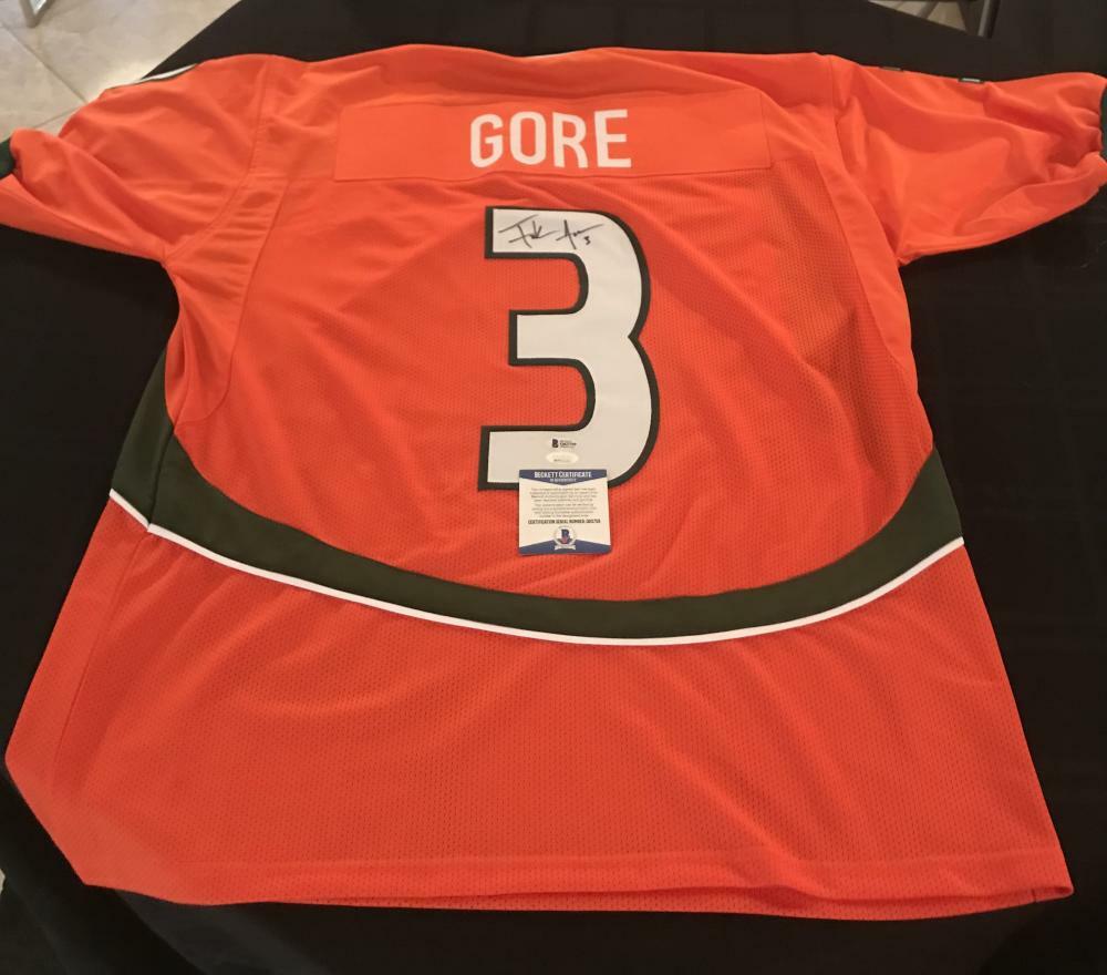 FRANK GORE # HURRICANES SIGNED  AUTOGRAPHED  XL JERSEY JSA BECKETT Q63759