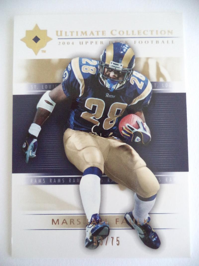 2004 UD UPPER DECK ULTIMATE COLLECTION MARSHALL FAULK RAMS /75 CARD 