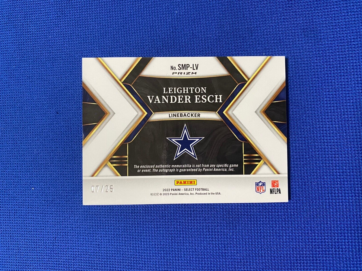 2022 PANINI SELECT LEIGHTON VANDER ESCH DALLAS COWBOYS AUTO SIGNED JERSEY /25