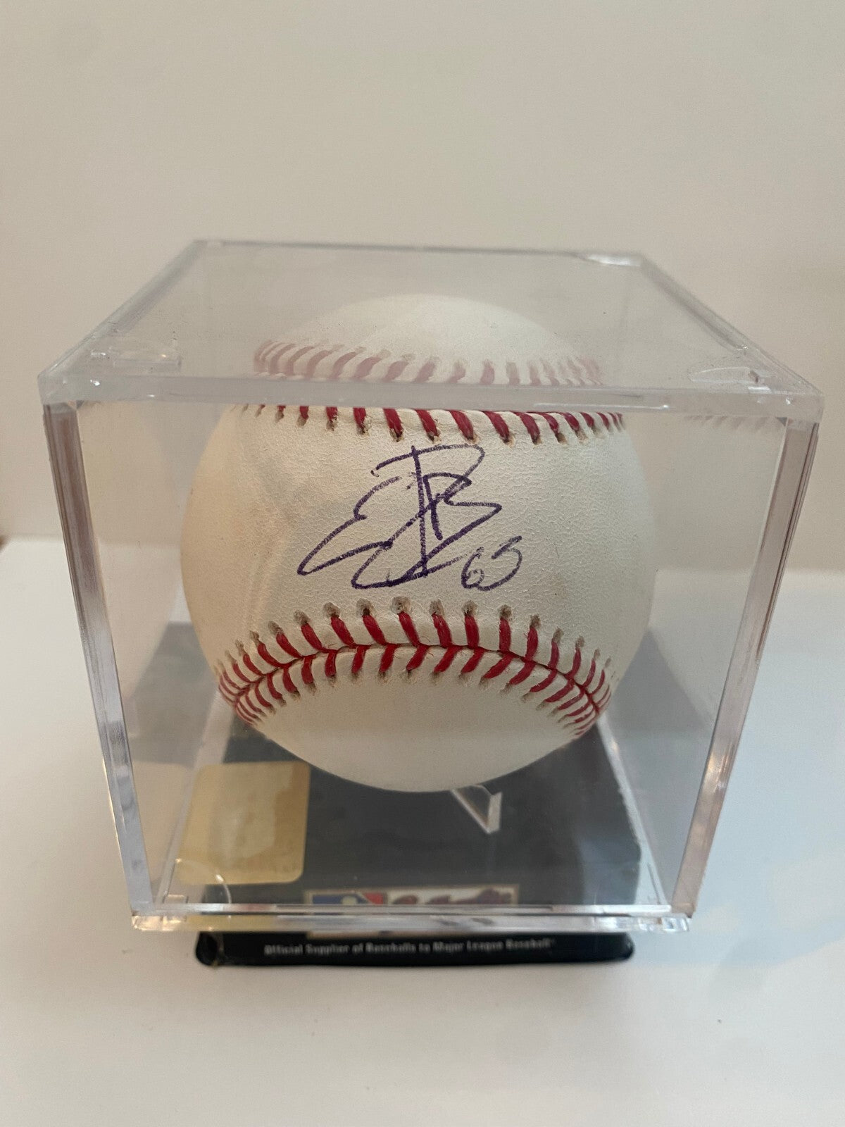 EMILIO BONIFACIO FLORIDA MARLINS SIGNED AUTOGRAPHED M.L.  BASEBALL W/COA W/CUBE