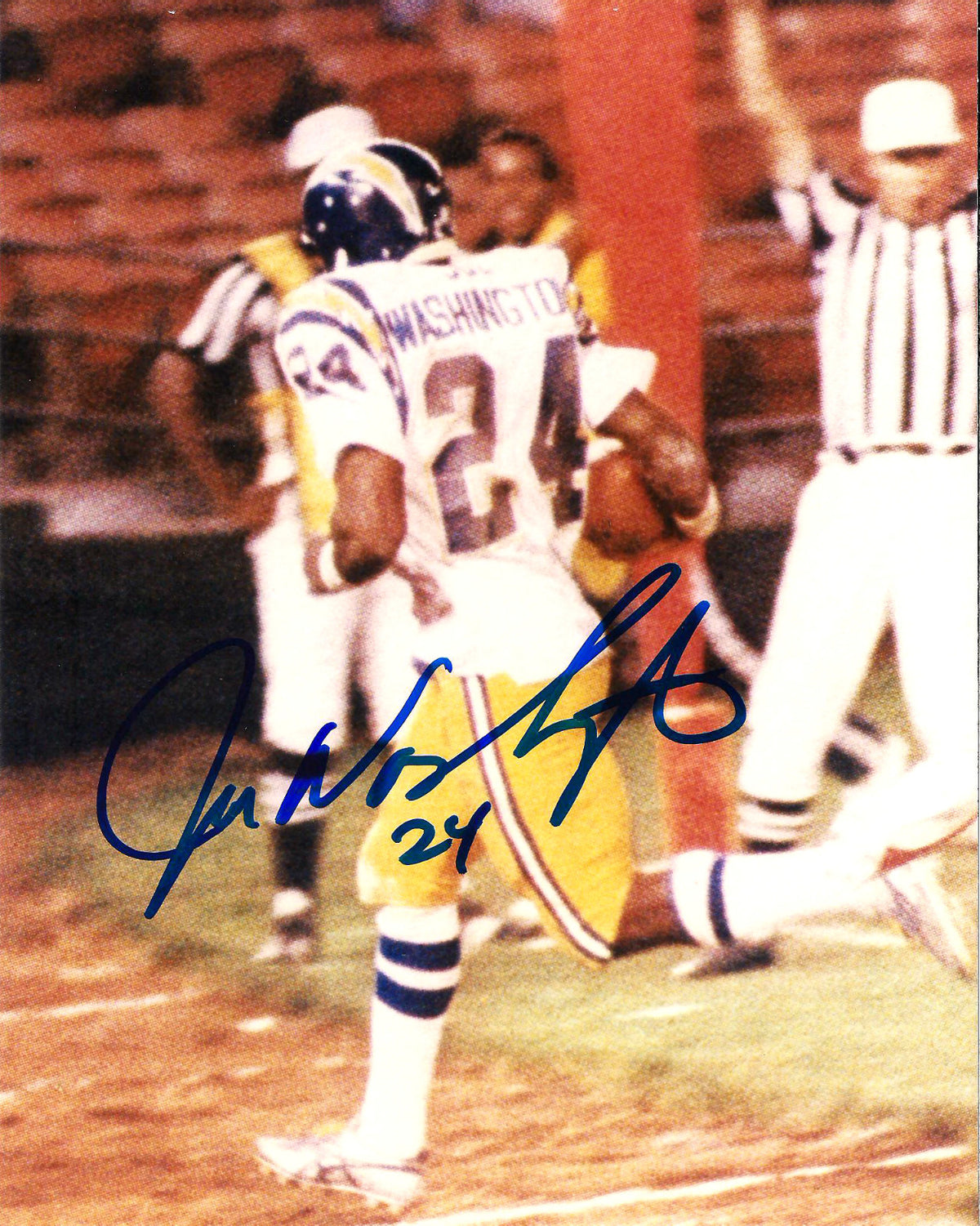 JOE WASHINGTON SAN DIEGO CHARGERS AUTOGRAPHED SIGNED 8X10 PHOTO W/COA