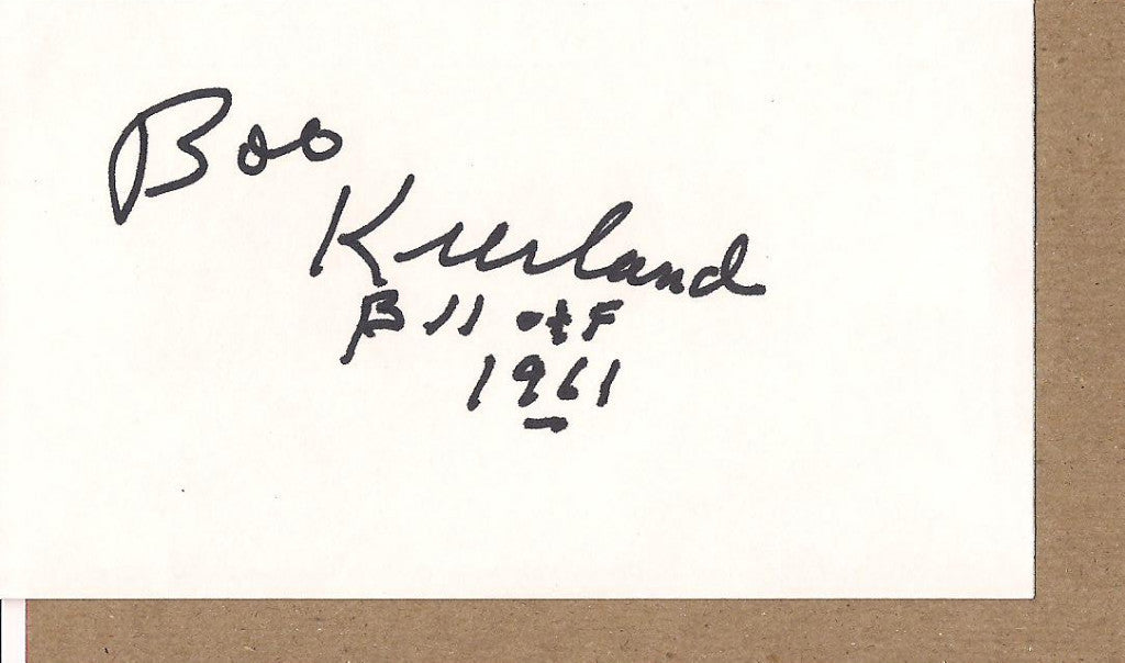 BOB KURLAND HOF 1961 SIGNED 3X5 INDEX CARD