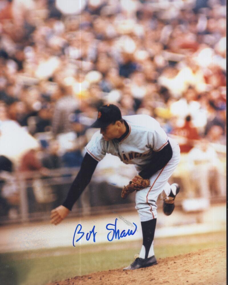 BOB SHAW GIANTS  SIGNED AUTOGRAPHED 8X10 PHOTO W/ COA