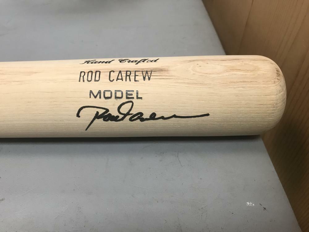 ROD CAREW ANGELS/TWINS SIGNED WORTH GAME MODEL ENGRAVED BAT JSA J63456