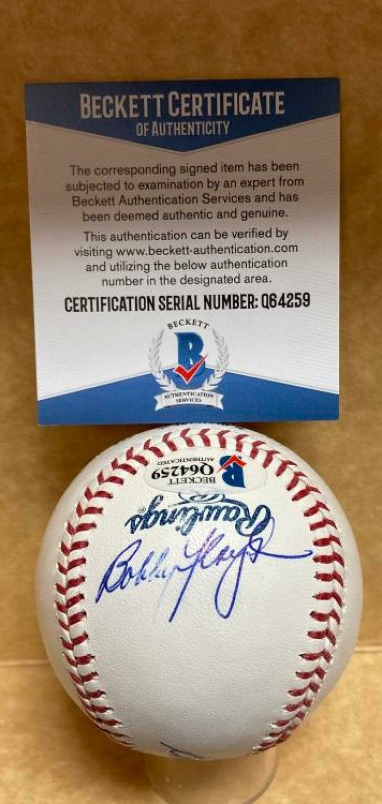 BOBBY FLOYD 70 WORLD CHAMPS ORIOLES SIGNED M.L. BASEBALL BECKETT Q64259