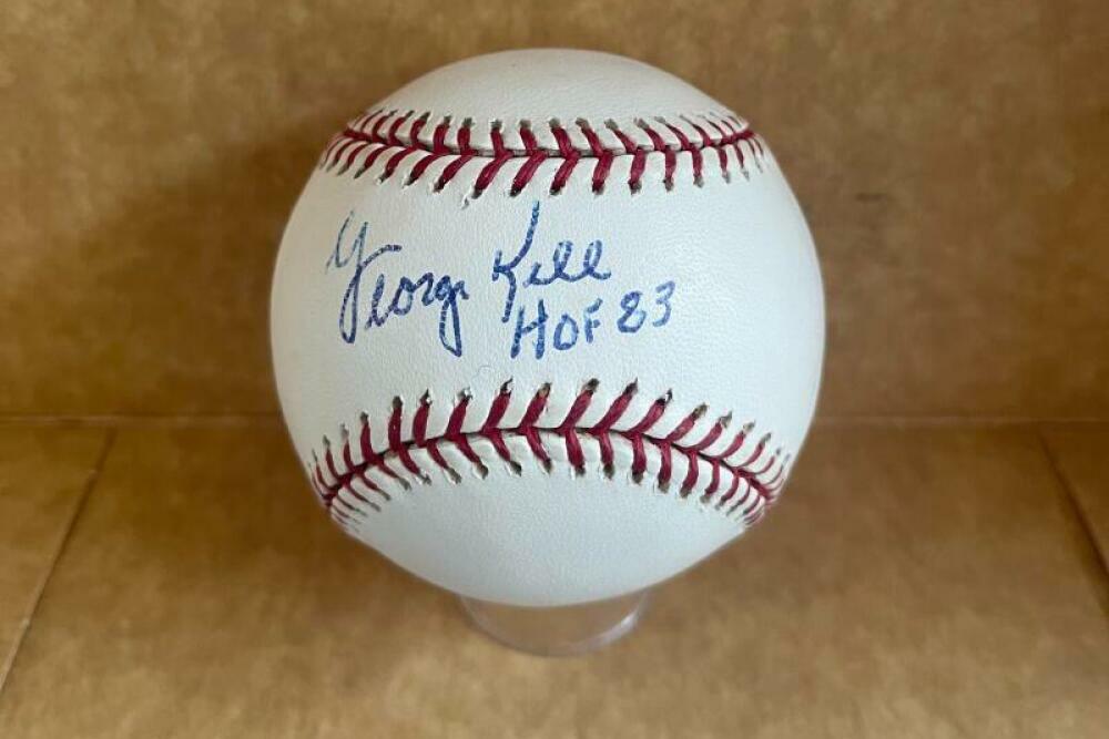 GEORGE KELL HOF 83 SIGNED AUTOGRAPHED OFFICIAL EXPOS M.L. BASEBALL  BAS BA26170