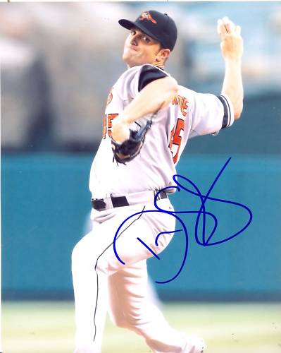 DENNIS SARFATE BALTIMORE ORIOLES SIGNED 8X10 PHOTO COA