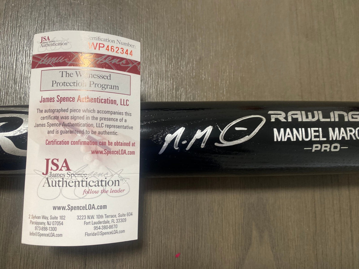 MANUEL MARGOT TWINS/DODGERS SIGNED AUTOGRAPH ENGRAVED BLK RAWLINGS BAT JSA *
