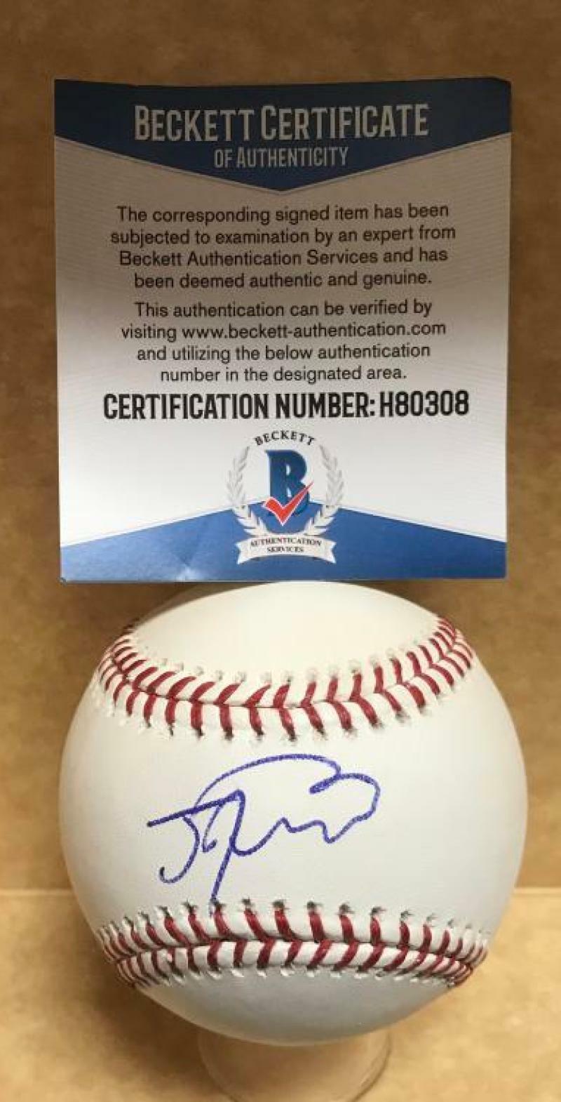 JOSE DEVERS MIAMI MARLINS SIGNED AUTOGRAPHED M.L. BASEBALL BECKETT H80308