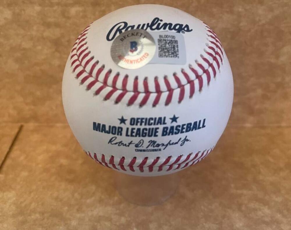 TITO LANDRUM 83 WS CHAMPS SIGNED AUTOGRAPHED M.L. BASEBALL BECKETT AUTH