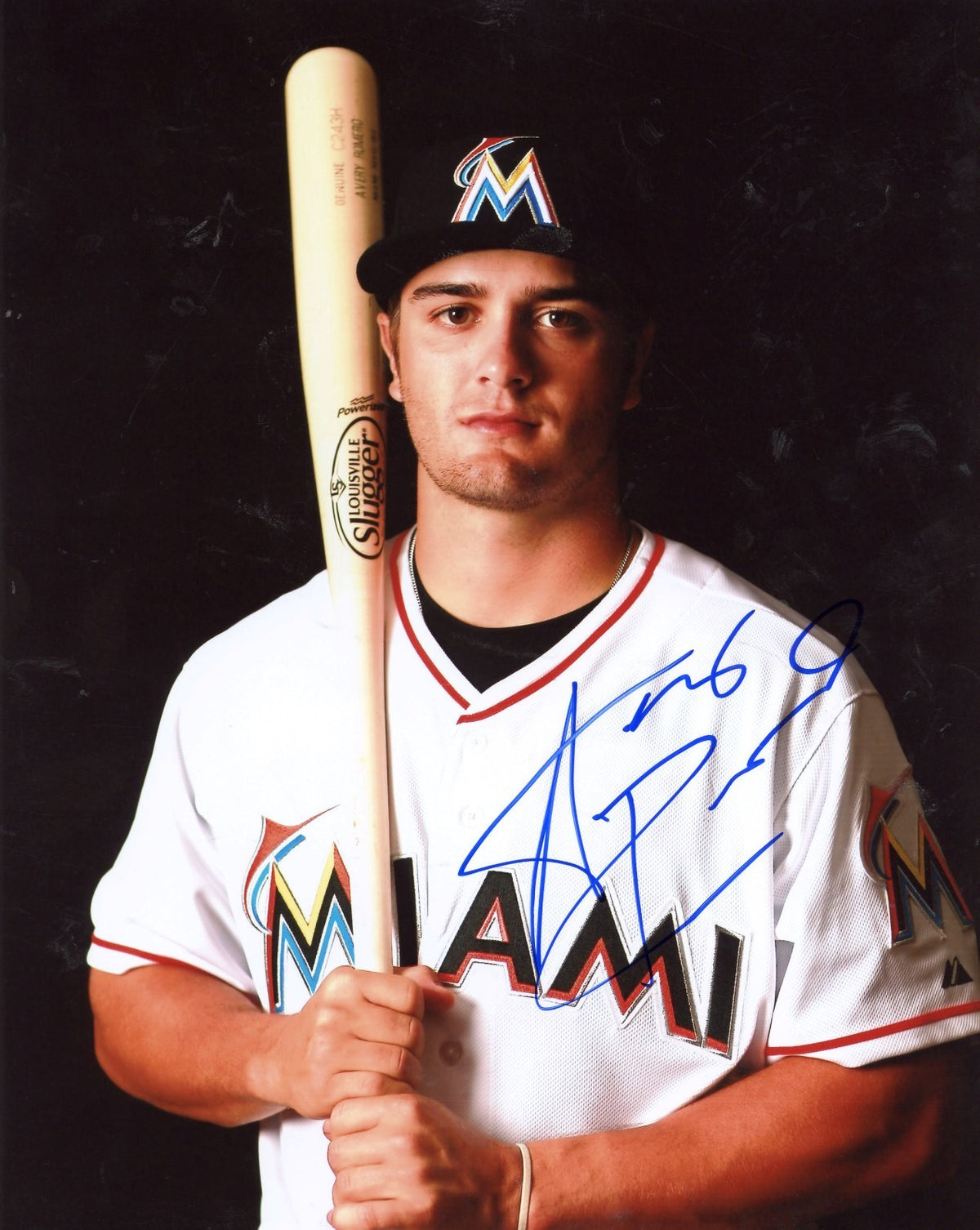AVERY  ROMERO     MIAMI  MARLINS   W/BAT    AUTOGRAPHED    SIGNED  8X10  PHOTO