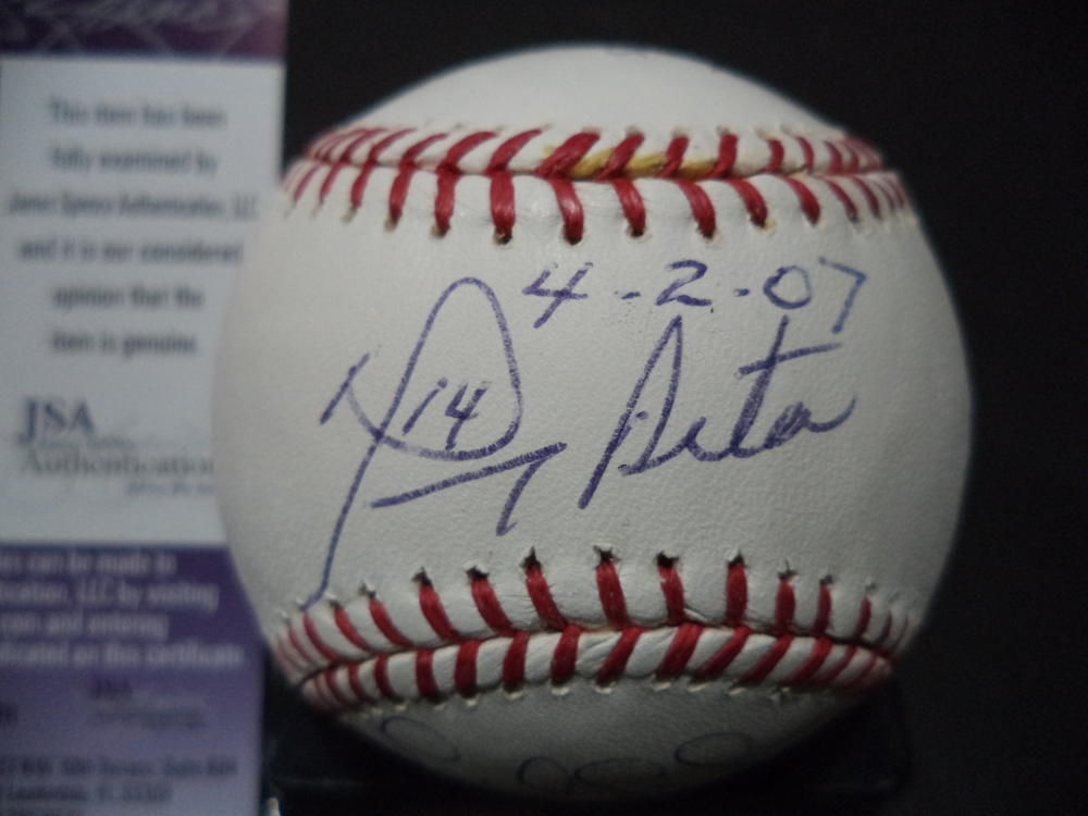 MANNY ACTA FREDDY GONZALEZ 1ST LATIN MANAGERS SIGNED ML BASEBALL JSA COA