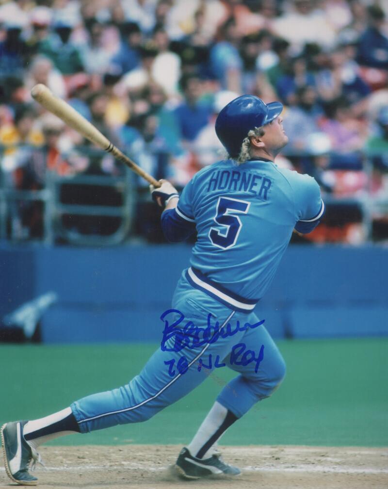 BOB HORNER BRAVES 78 NL ROY  SIGNED AUTOGRAPHED 8X10 PHOTO W/ COA